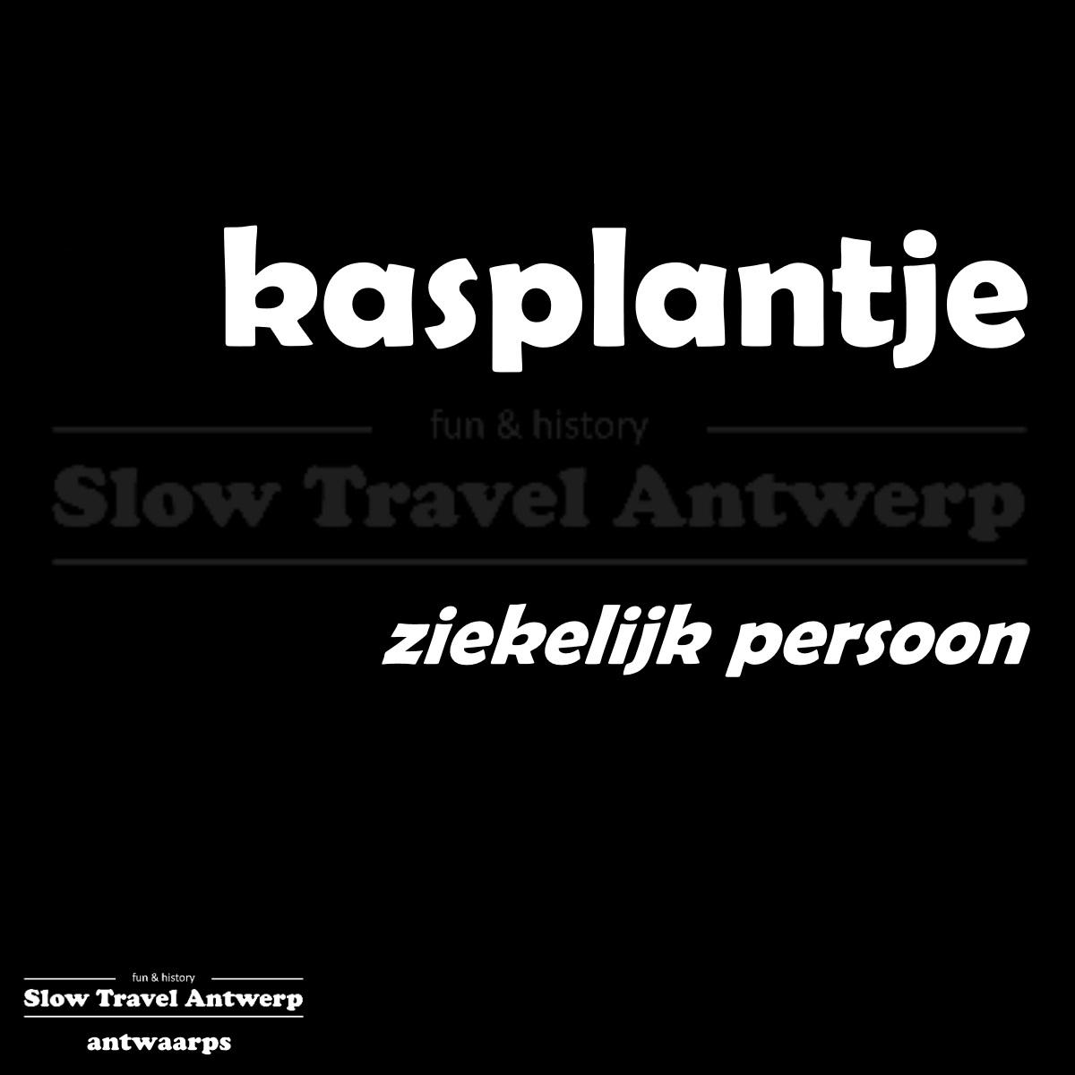 kasplantje – ziekelijk persoon – weakly person